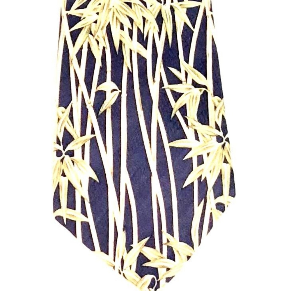 Tommy Bahama Tie Bamboo Stick Print Blue 100% Silk